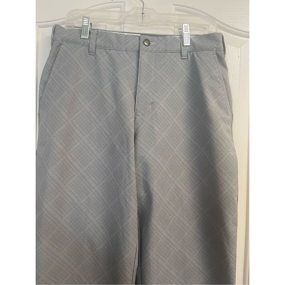 Adidas Men's Beige Check Pattern Relaxed Golf Khaki Pants Size 32 X 32
